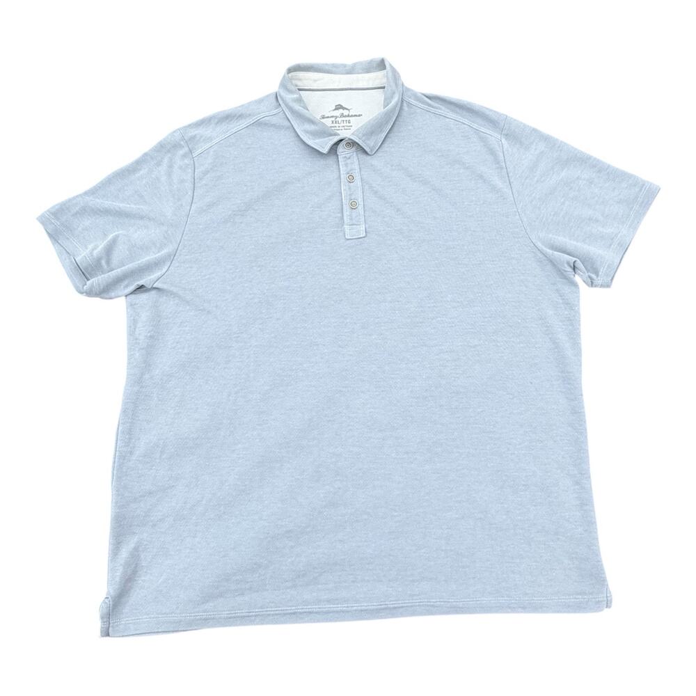 Tommy Bahama Men's Casual Gray Tencel Lyocell Blend Short Sleeve Polo Sz XXL